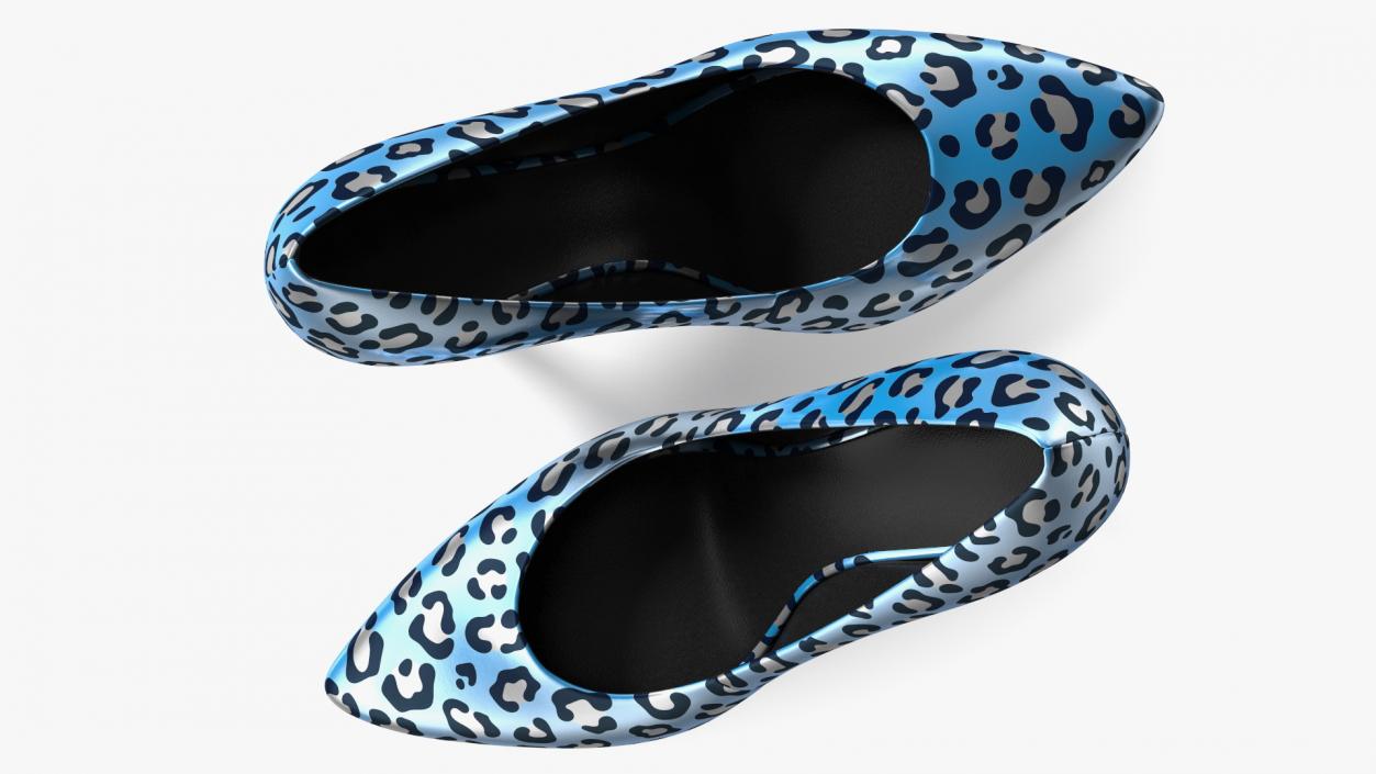 3D Blue Leopard Heels model