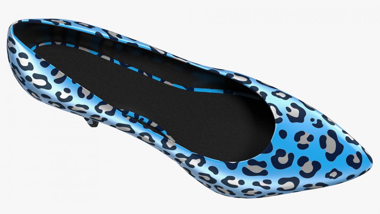 3D Blue Leopard Heels model