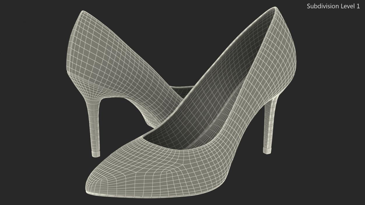 3D Blue Leopard Heels model