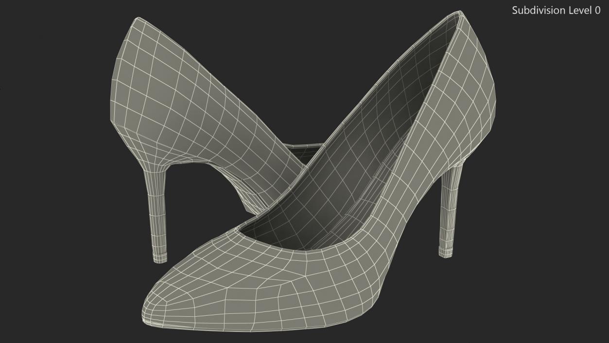 3D Blue Leopard Heels model