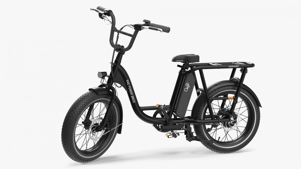 Deliveryman Riding E-Bike RadRunner Rigged 3D