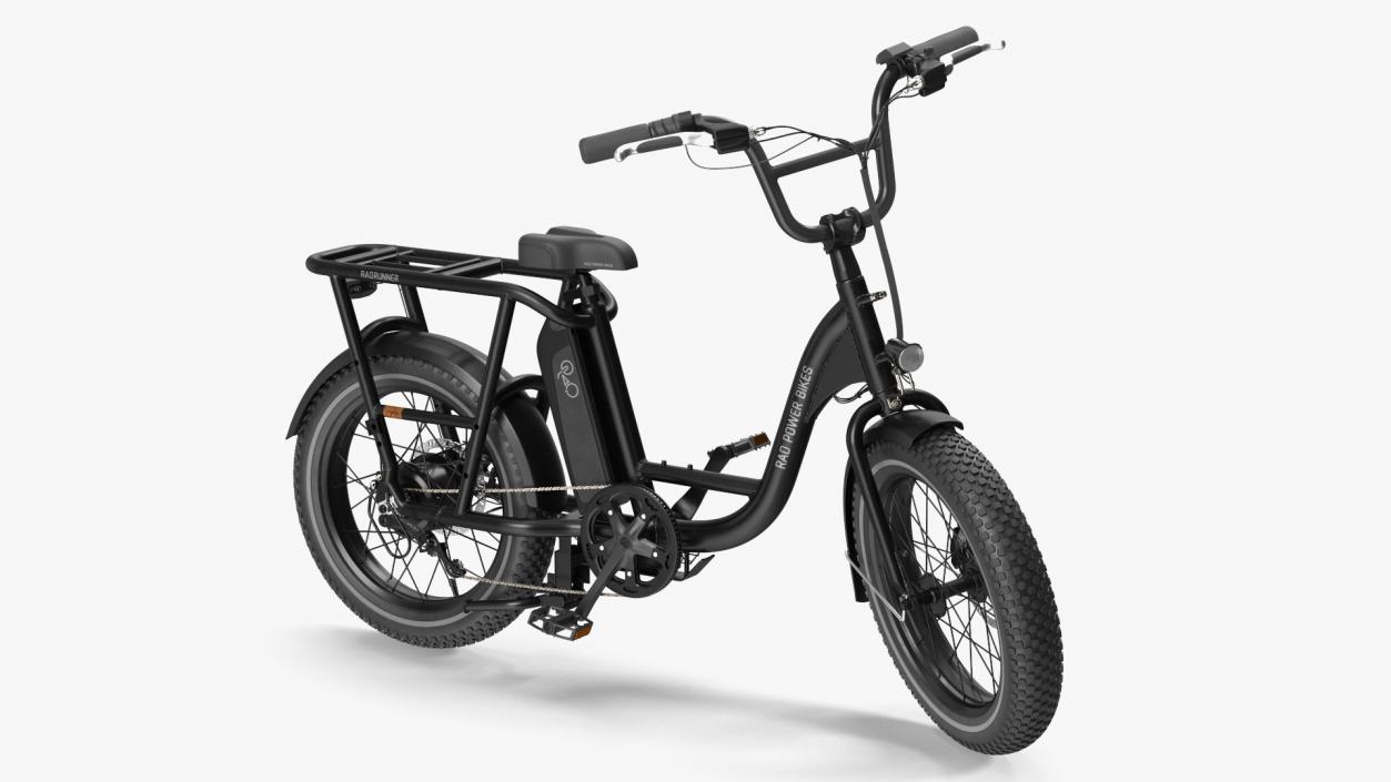 Deliveryman Riding E-Bike RadRunner Rigged 3D