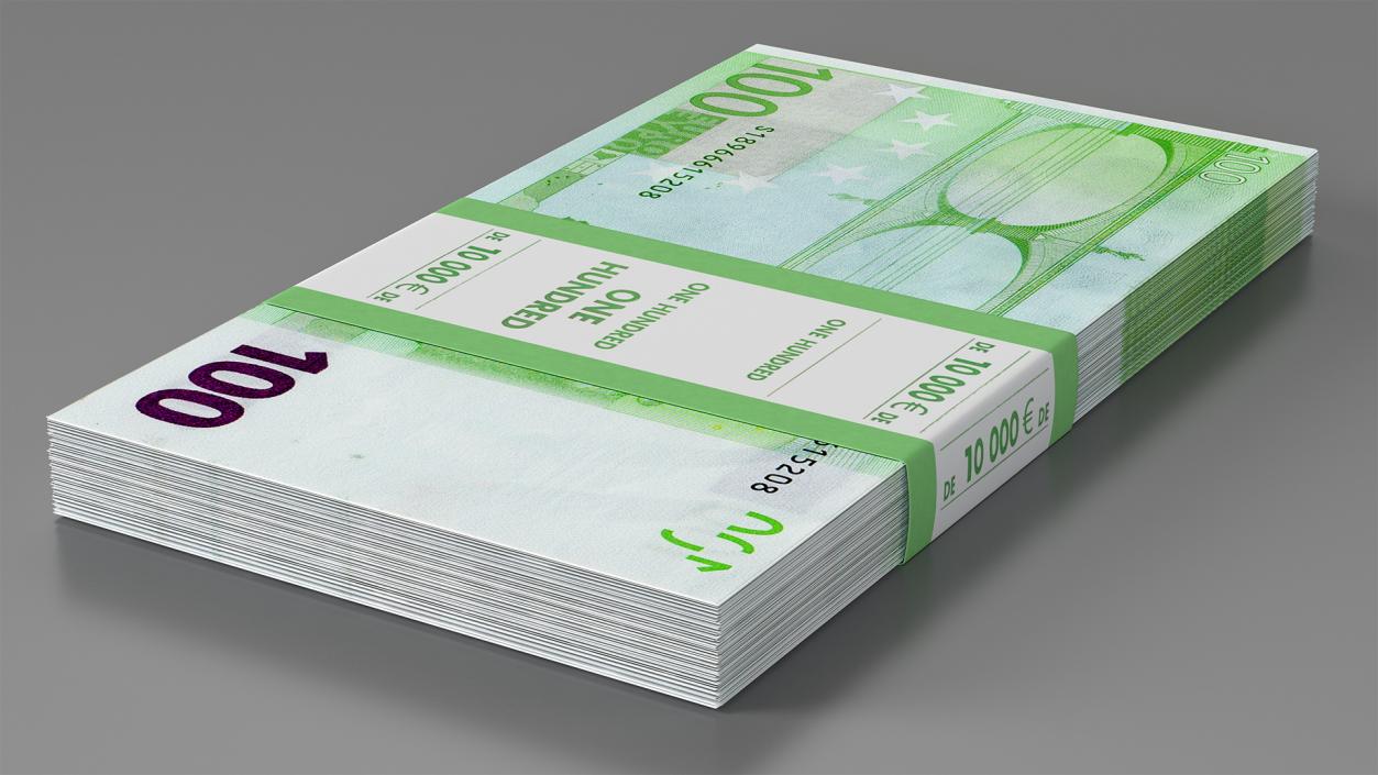 3D model 100 Euro Bundle Banknotes