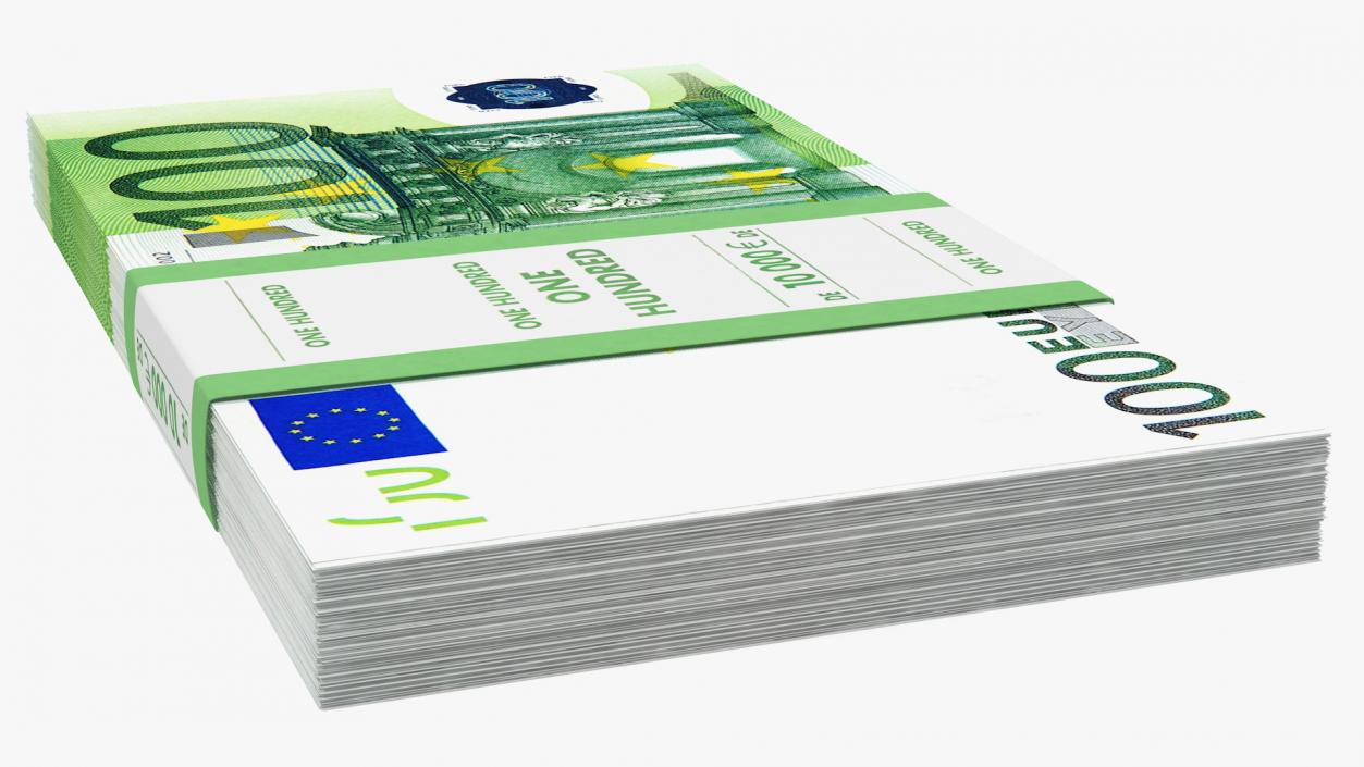 3D model 100 Euro Bundle Banknotes