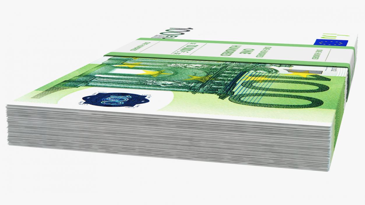 3D model 100 Euro Bundle Banknotes