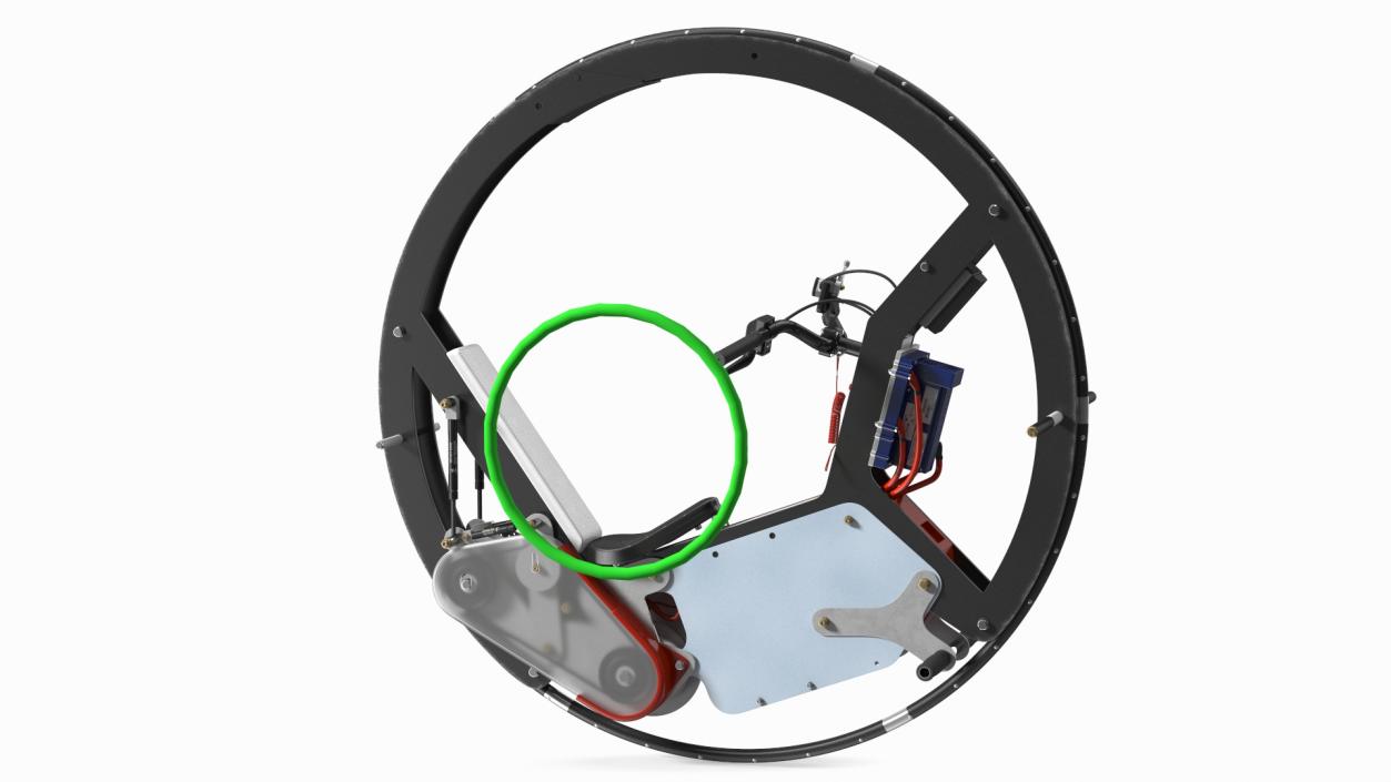 Monowheel Motorcycle Rigged 3D