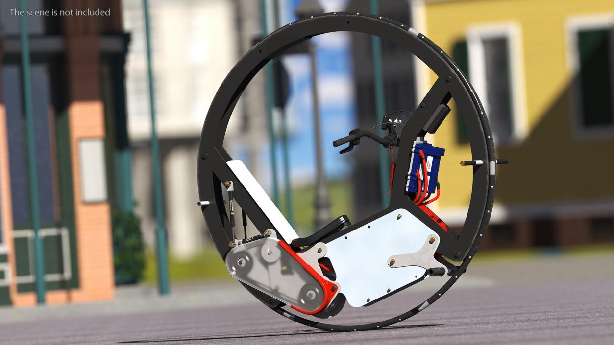 Monowheel Motorcycle Rigged 3D