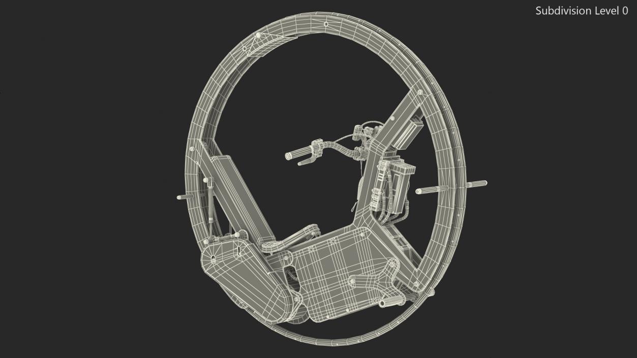 Monowheel Motorcycle Rigged 3D