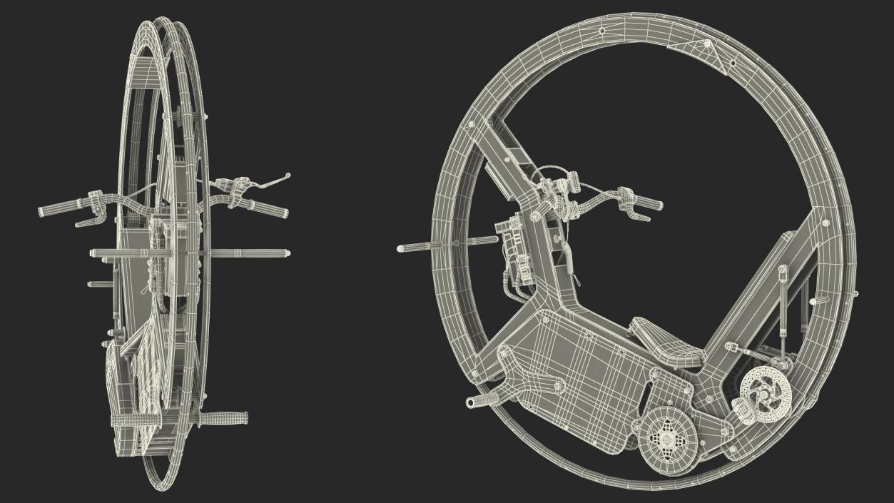 Monowheel Motorcycle Rigged 3D