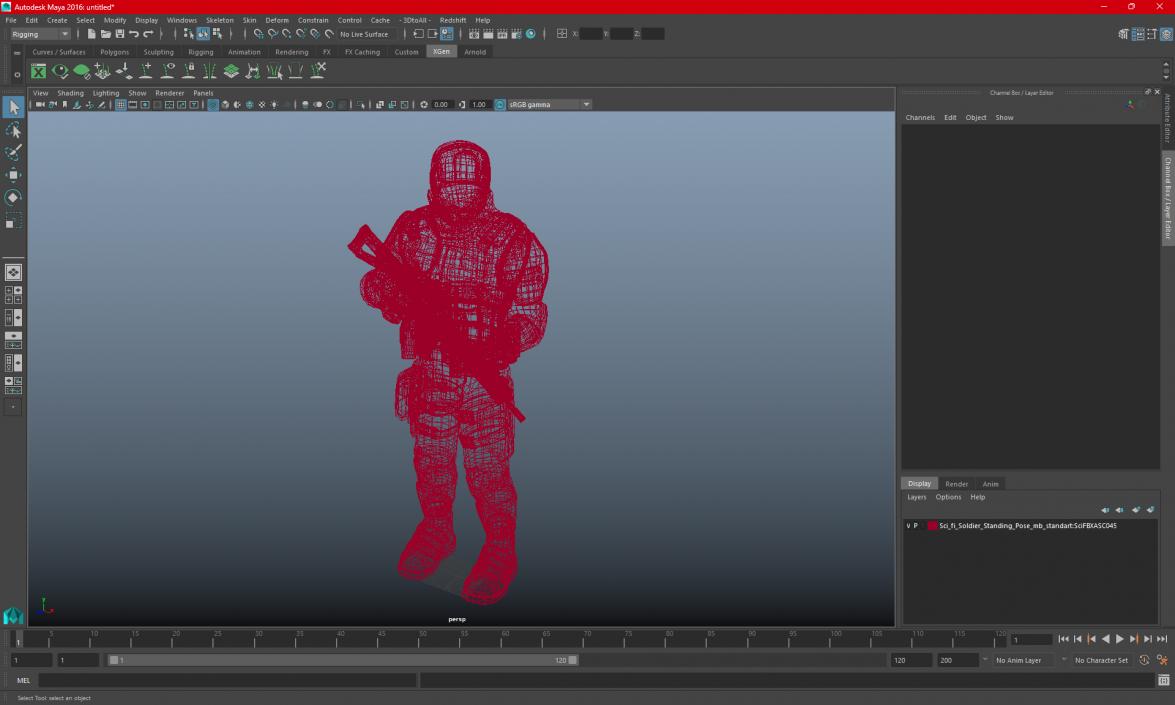 3D Sci-fi Soldier Standing Pose model