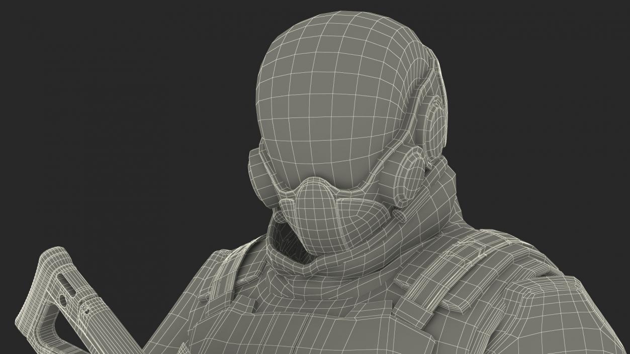 3D Sci-fi Soldier Standing Pose model