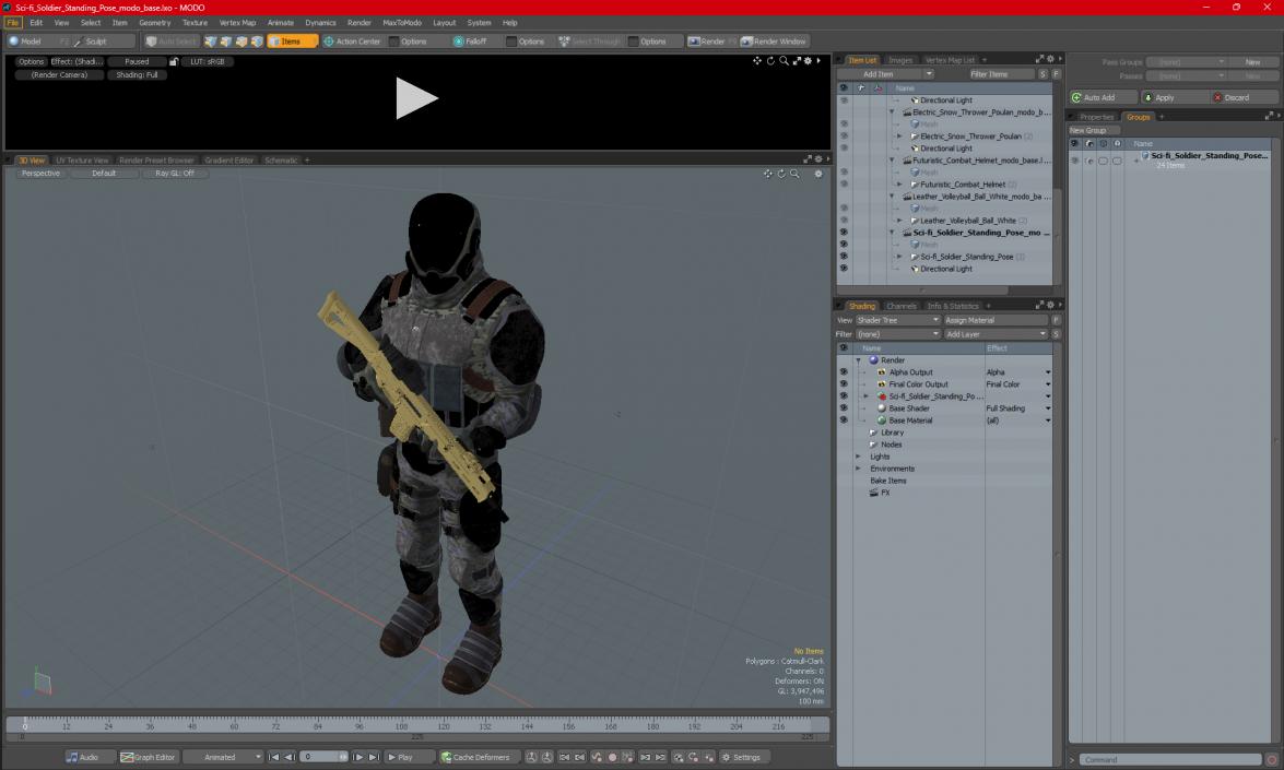 3D Sci-fi Soldier Standing Pose model