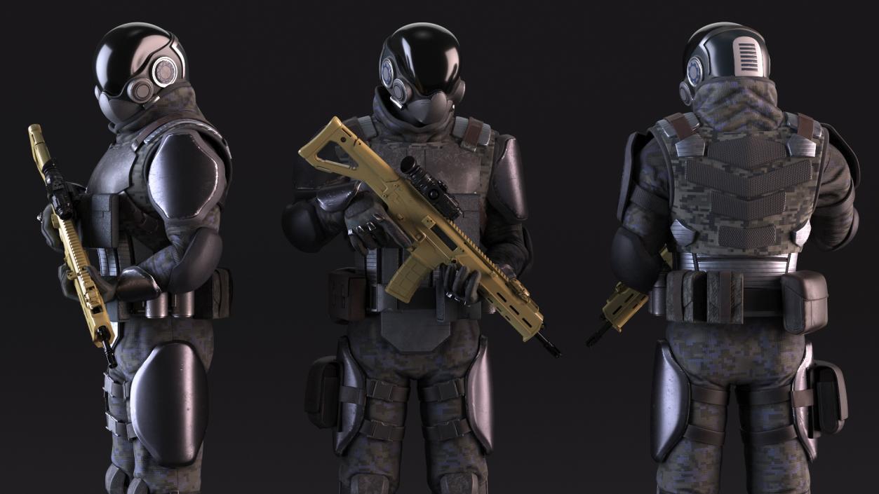 3D Sci-fi Soldier Standing Pose model