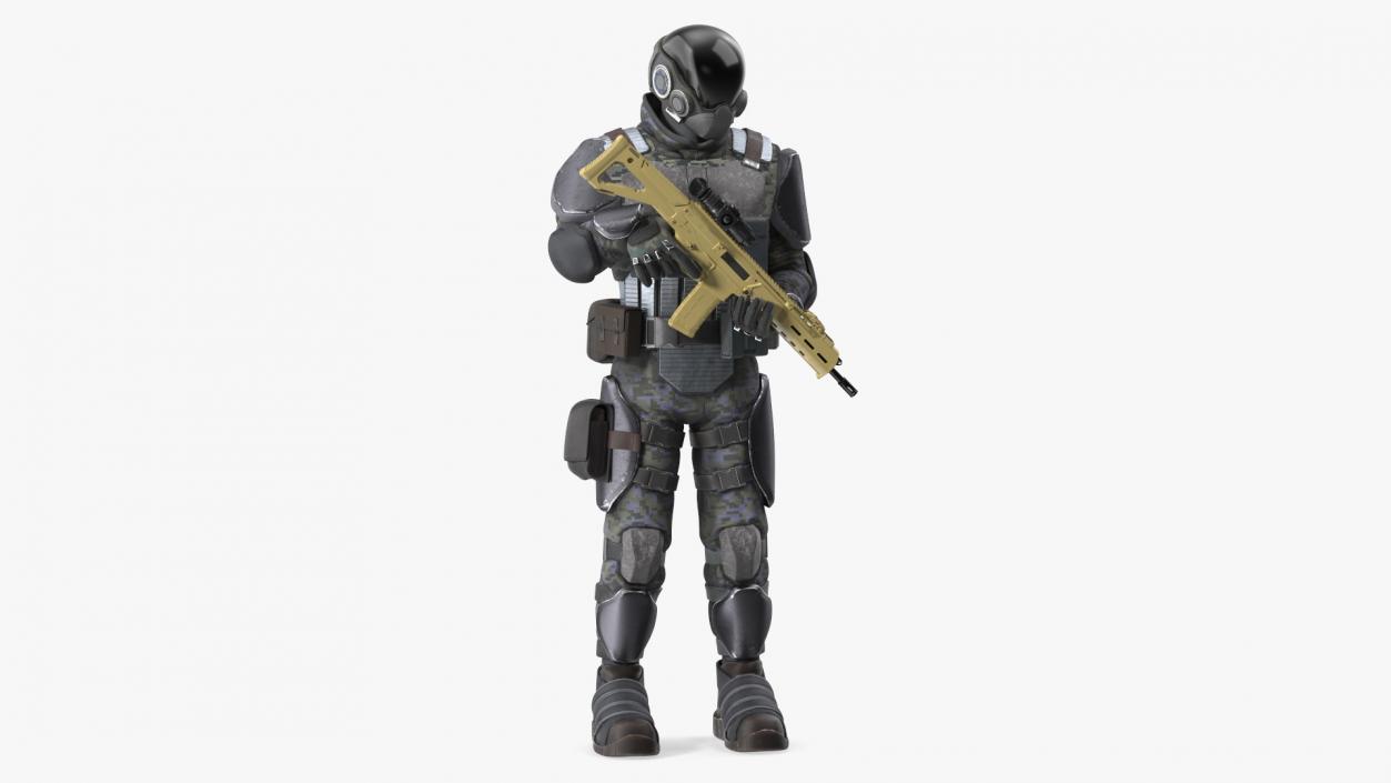 3D Sci-fi Soldier Standing Pose model