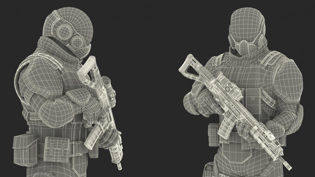 3D Sci-fi Soldier Standing Pose model