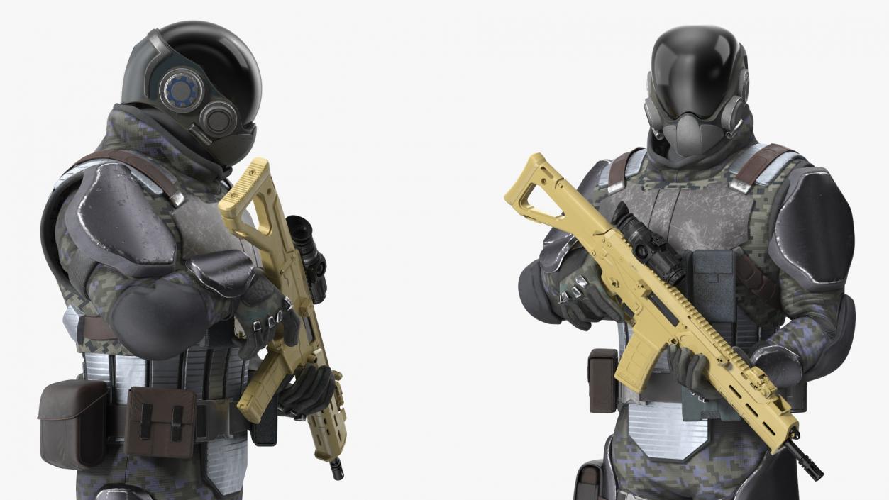 3D Sci-fi Soldier Standing Pose model