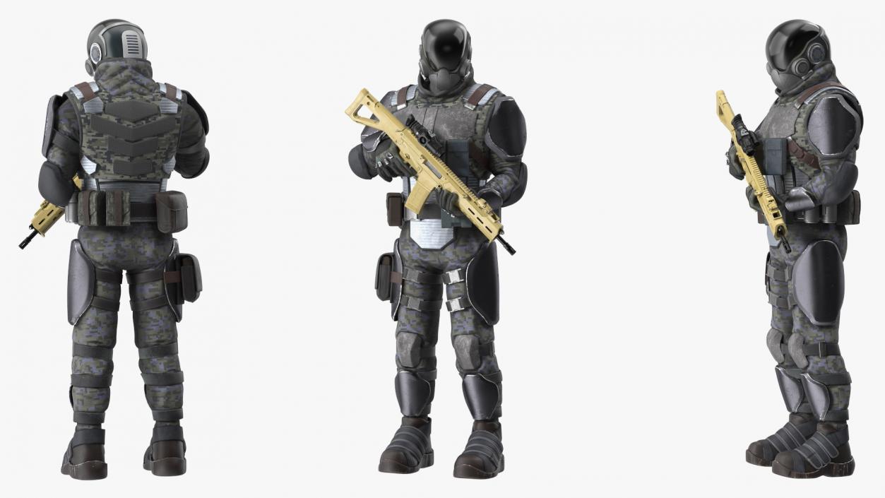 3D Sci-fi Soldier Standing Pose model