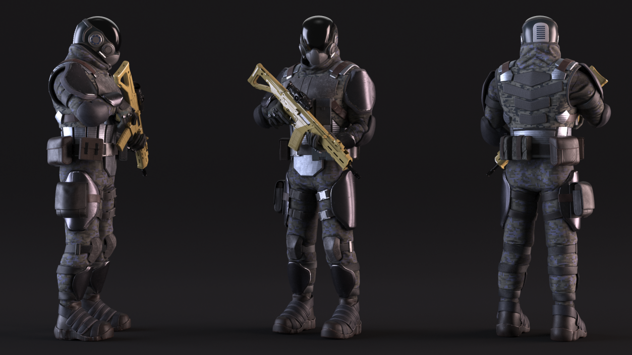 3D Sci-fi Soldier Standing Pose model