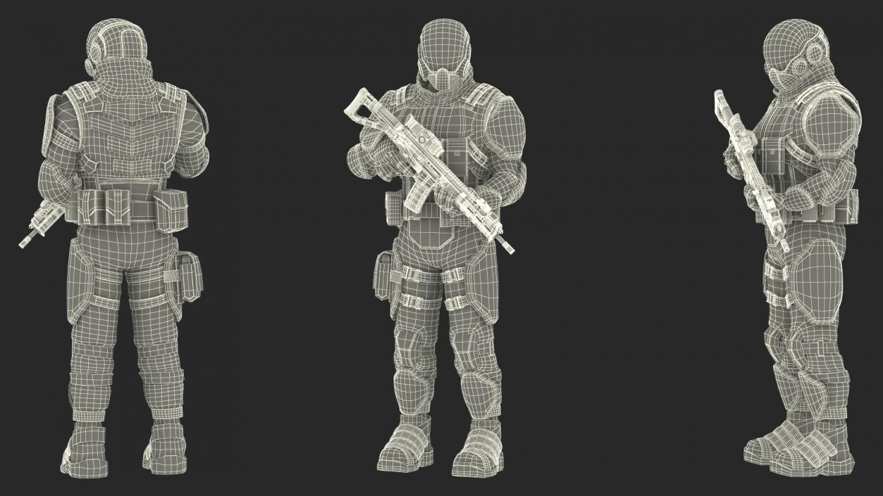 3D Sci-fi Soldier Standing Pose model