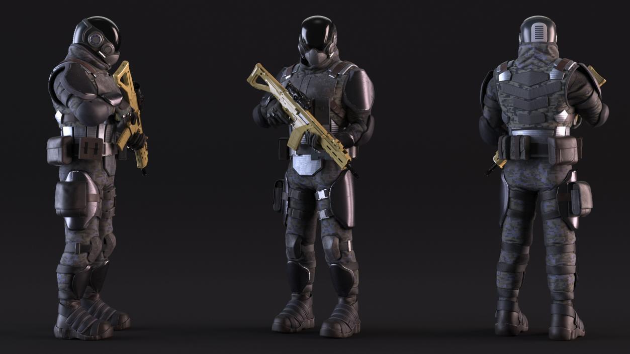 3D Sci-fi Soldier Standing Pose model