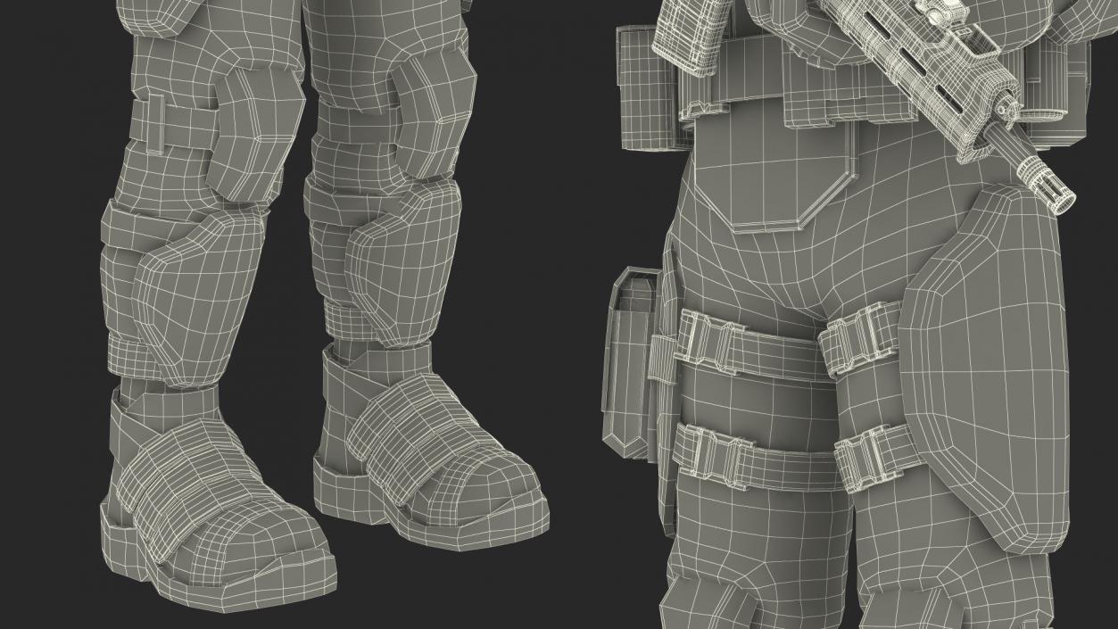 3D Sci-fi Soldier Standing Pose model