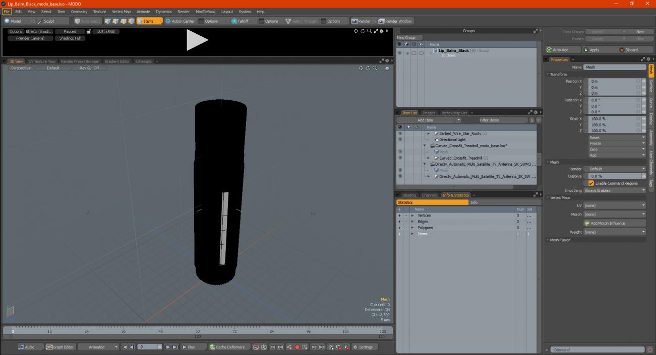 Lip Balm Black 3D model