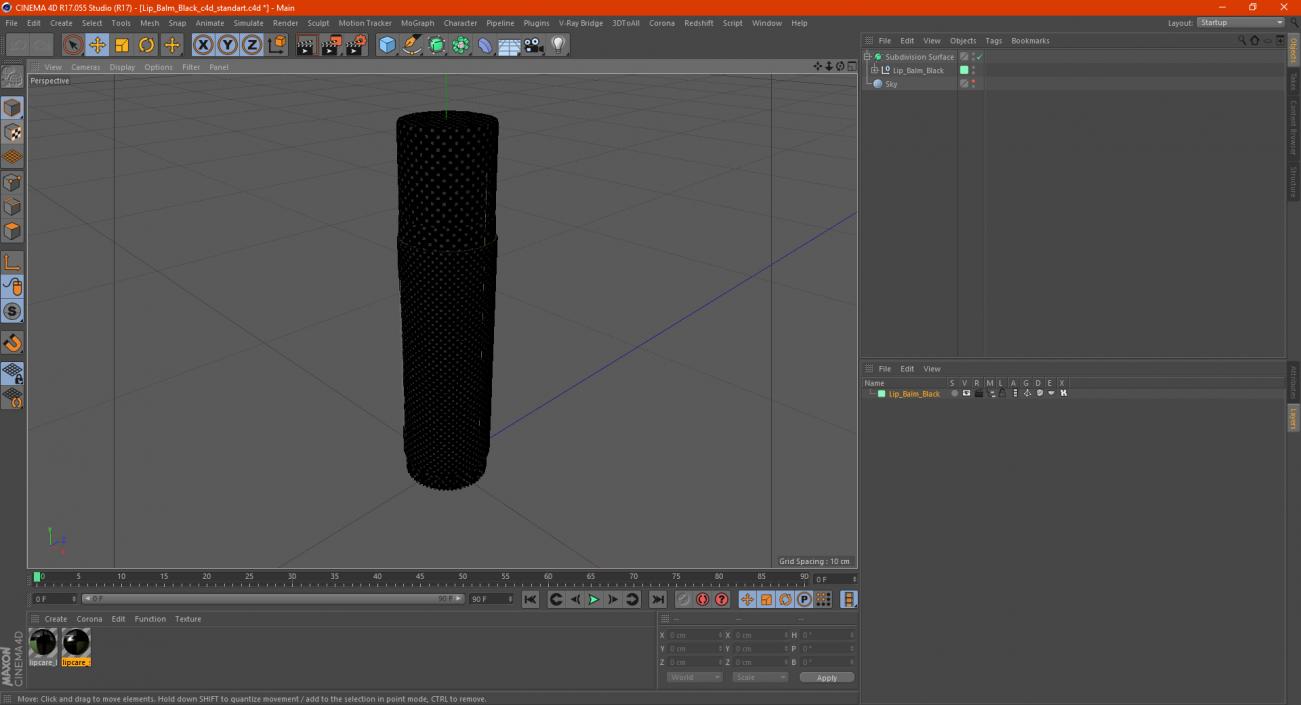 Lip Balm Black 3D model