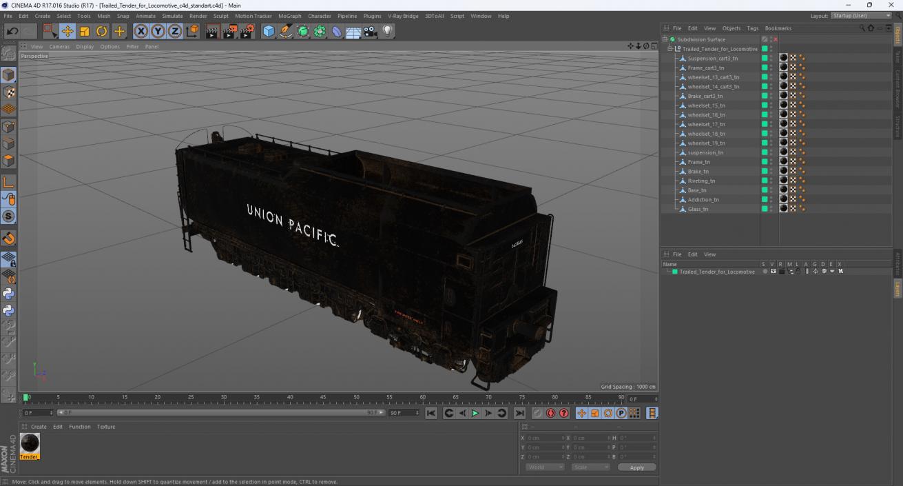 Trailed Tender for Locomotive 3D model