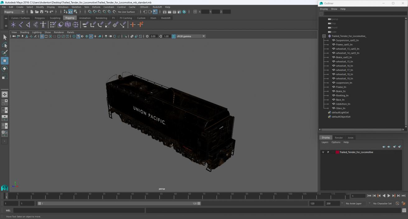 Trailed Tender for Locomotive 3D model