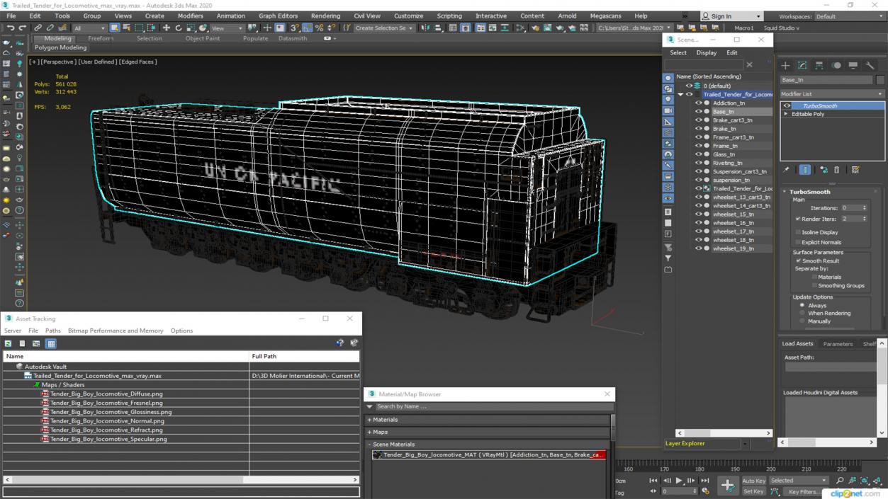 Trailed Tender for Locomotive 3D model