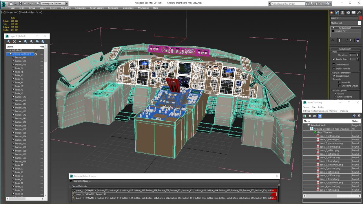 3D Airplane Dashboard model