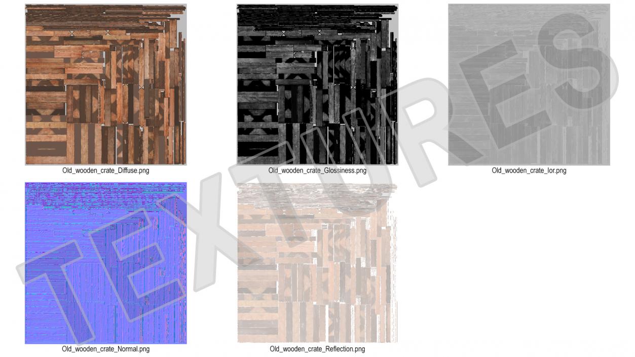 Old Wooden Shipping Crate with Open Lid 3D model