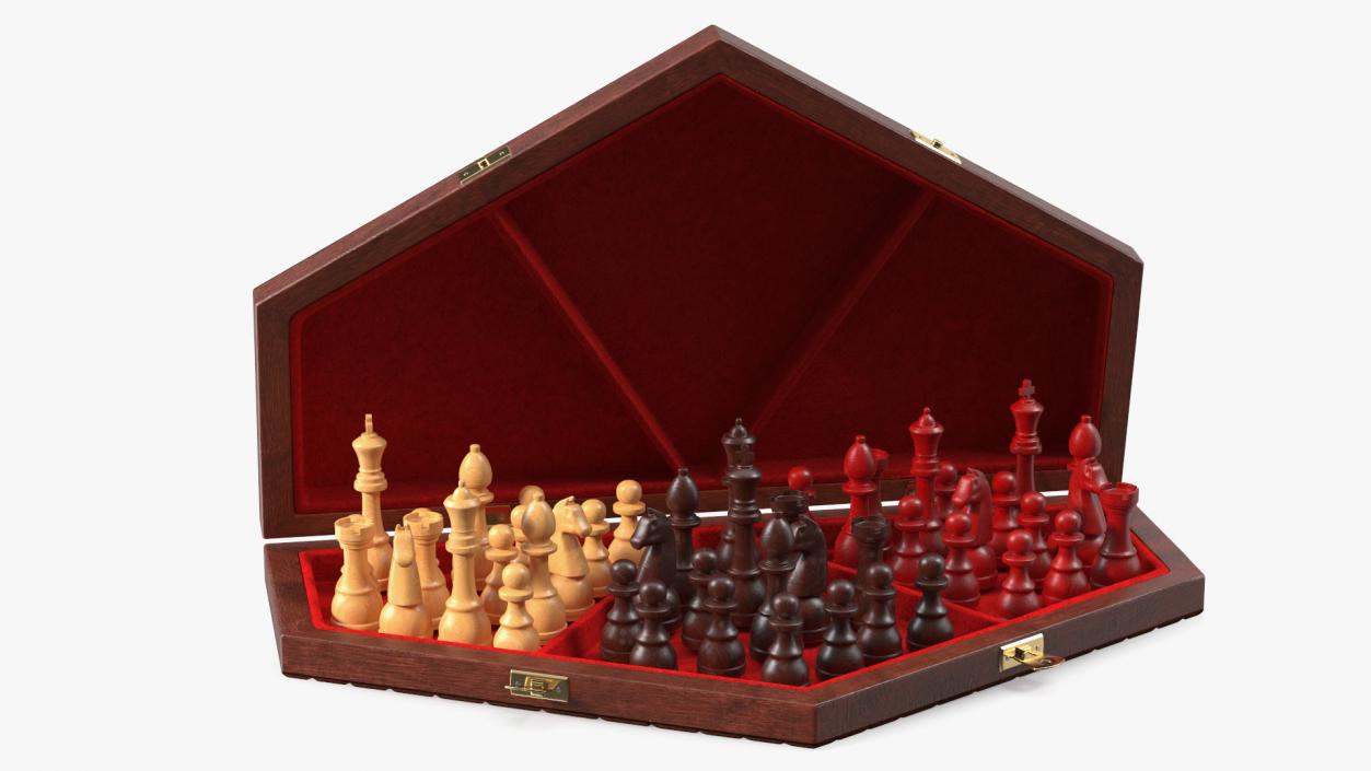 Three Player Chess Set Open 3D