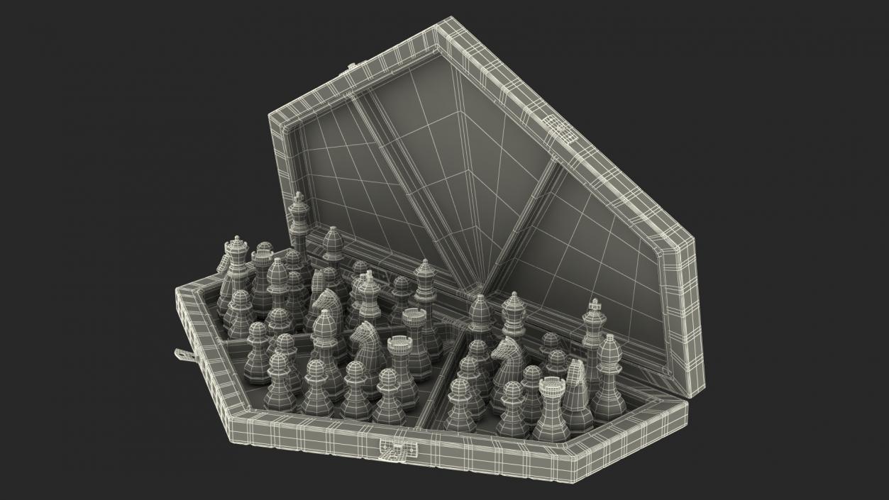 Three Player Chess Set Open 3D