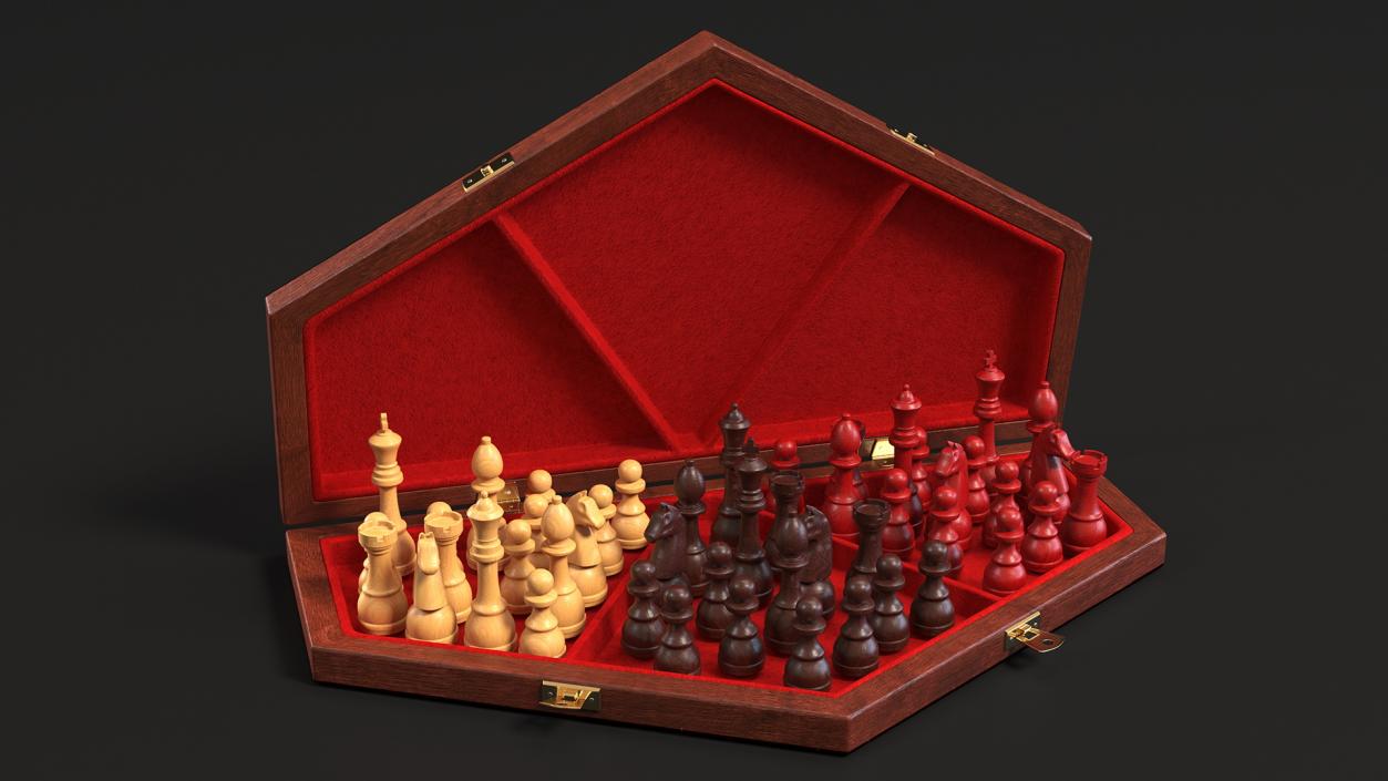 Three Player Chess Set Open 3D