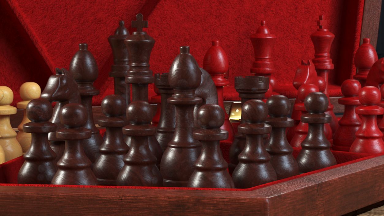 Three Player Chess Set Open 3D