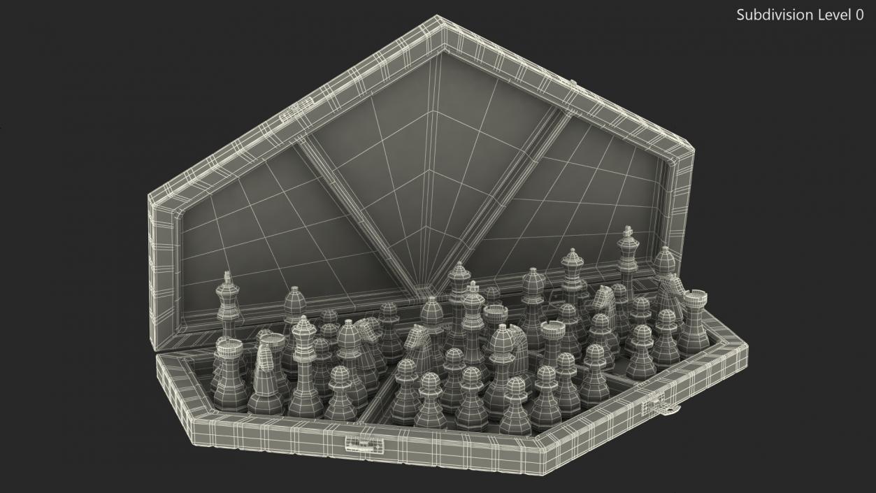 Three Player Chess Set Open 3D