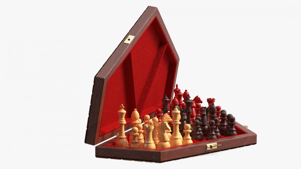 Three Player Chess Set Open 3D