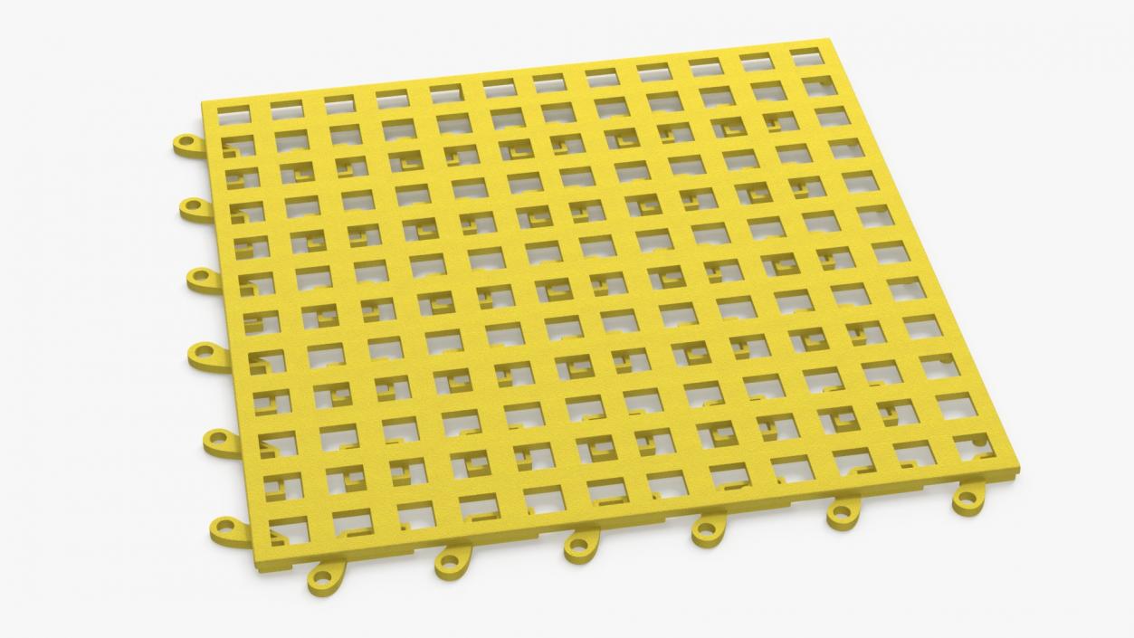 3D Plastic Floor Mat Tile Yellow 2