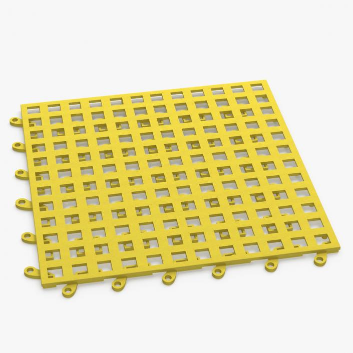 3D Plastic Floor Mat Tile Yellow 2