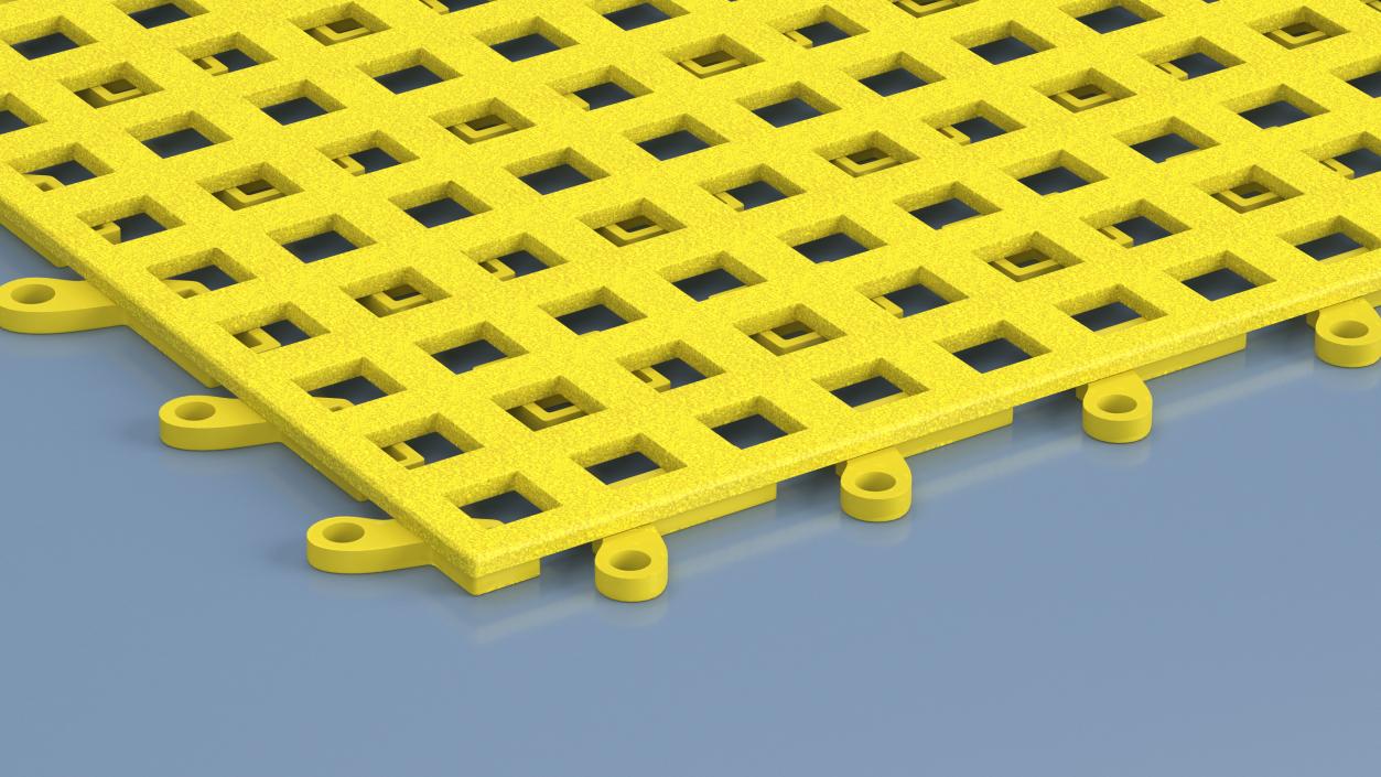 3D Plastic Floor Mat Tile Yellow 2