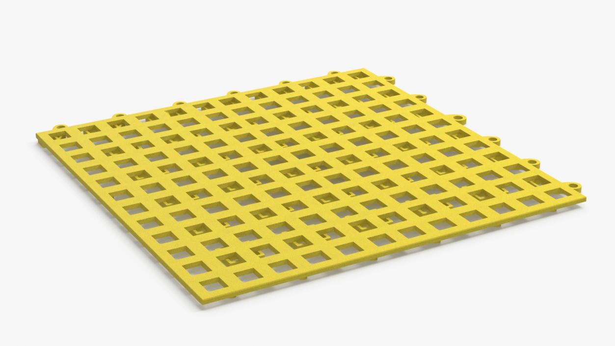 3D Plastic Floor Mat Tile Yellow 2