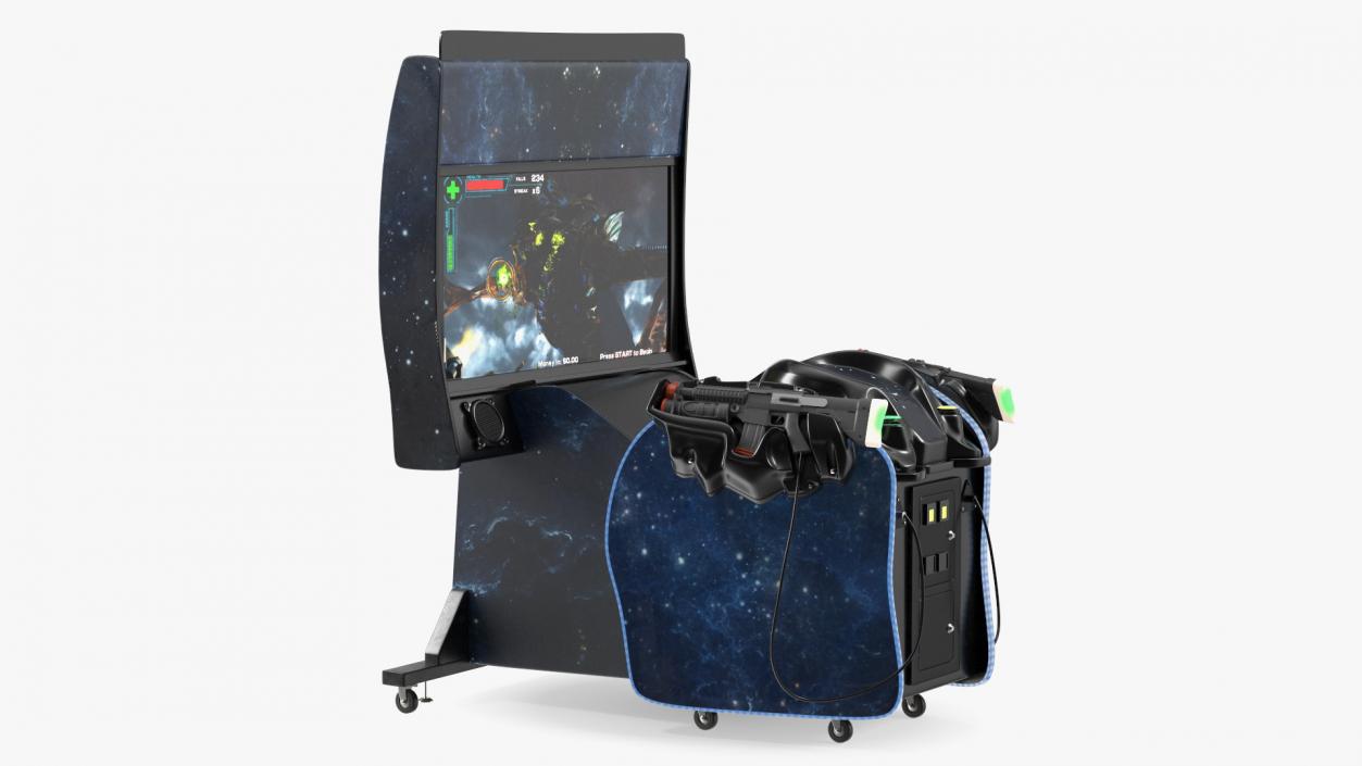 Black Arcade Game Machine On State 3D model