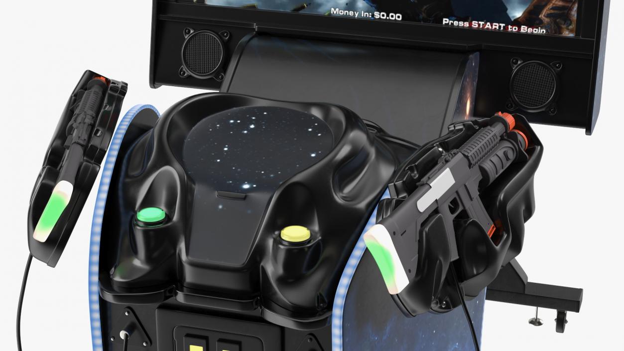 Black Arcade Game Machine On State 3D model