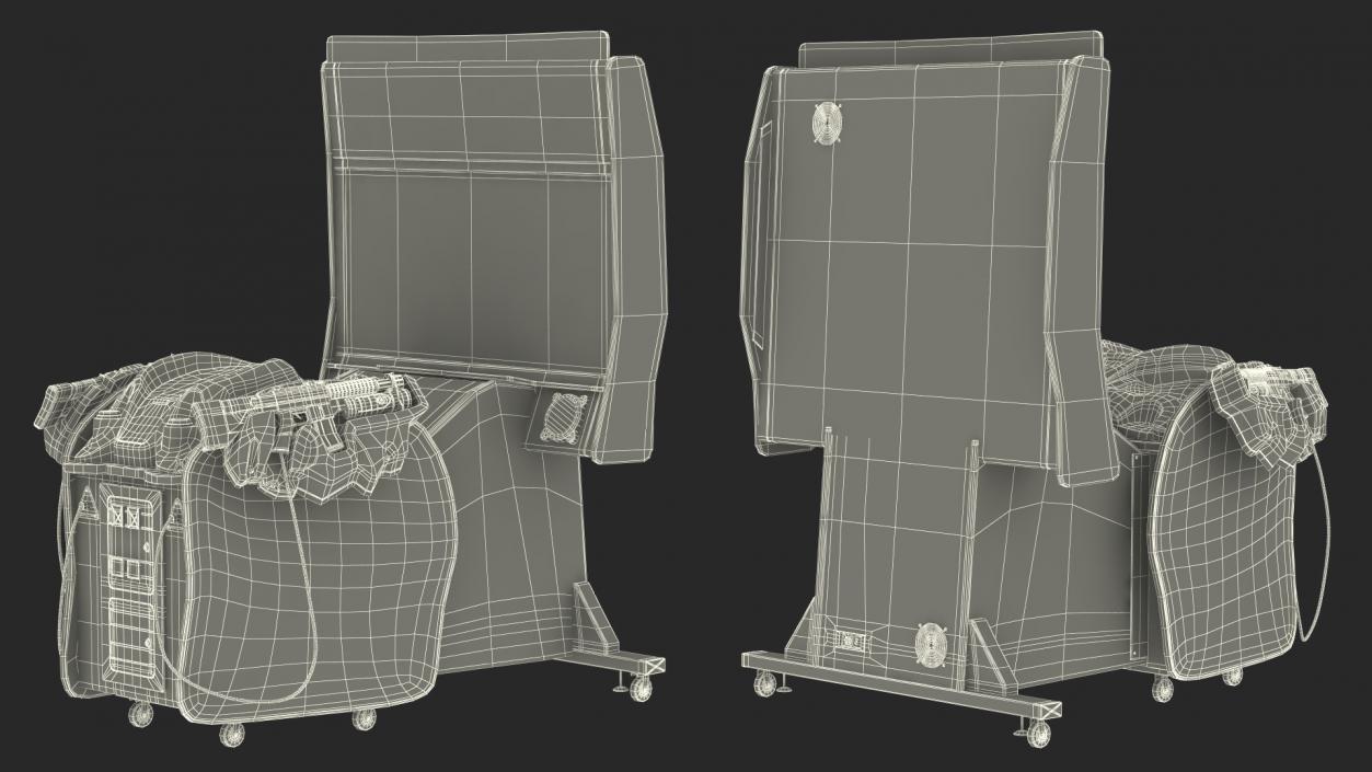 Black Arcade Game Machine On State 3D model