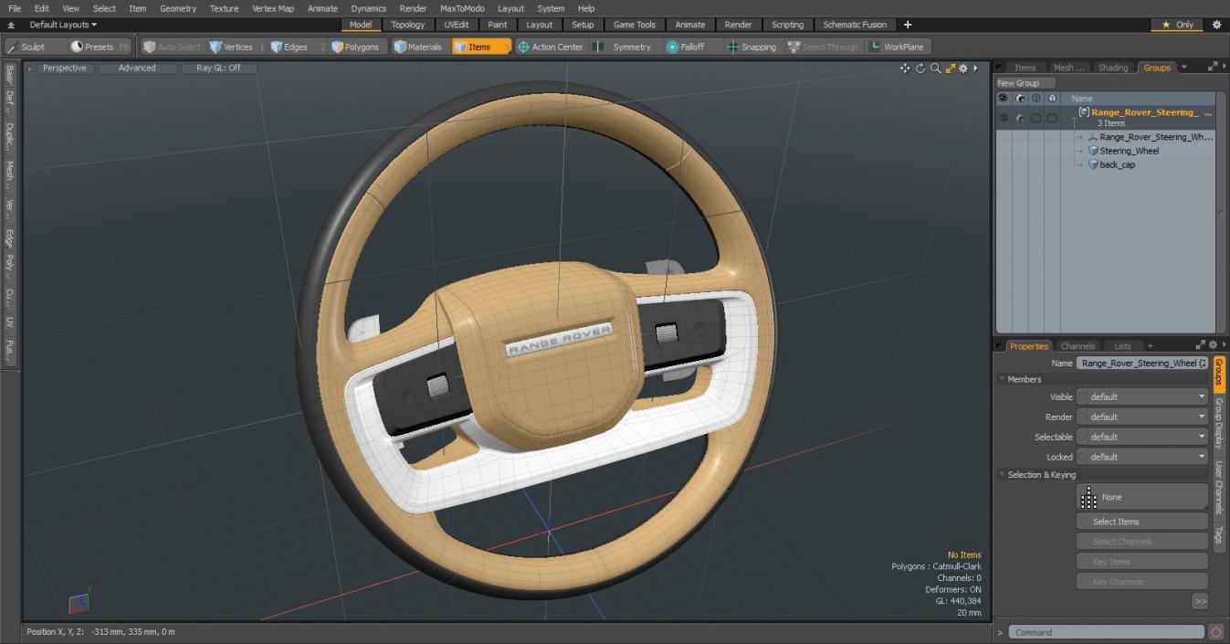 3D Range Rover Steering Wheel