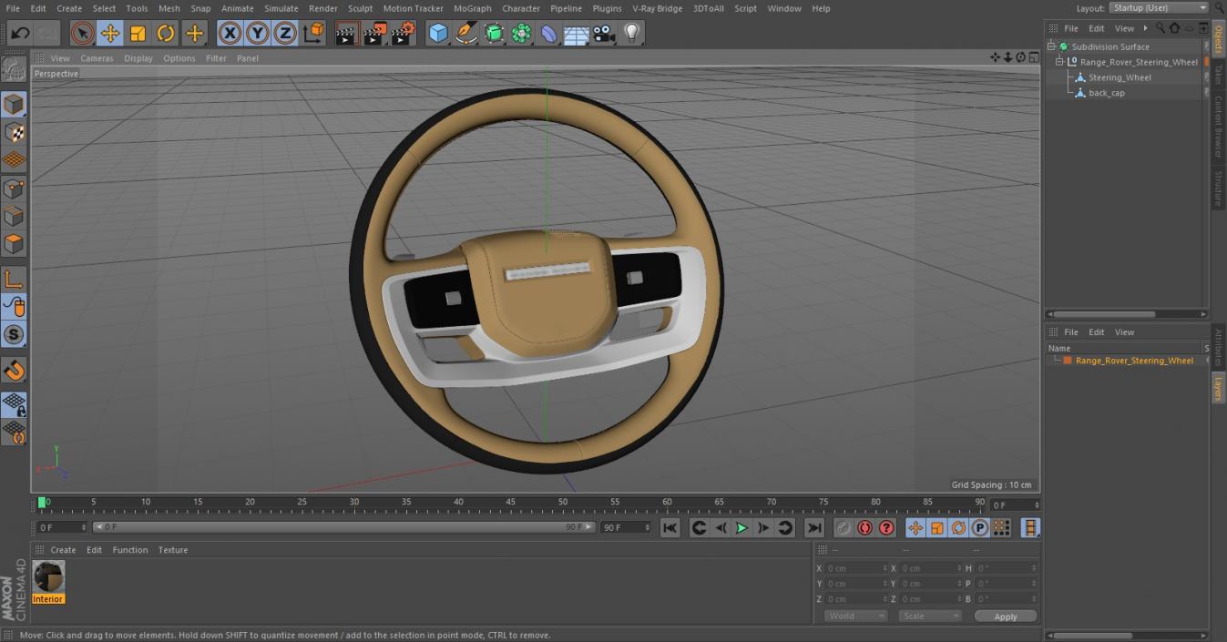 3D Range Rover Steering Wheel