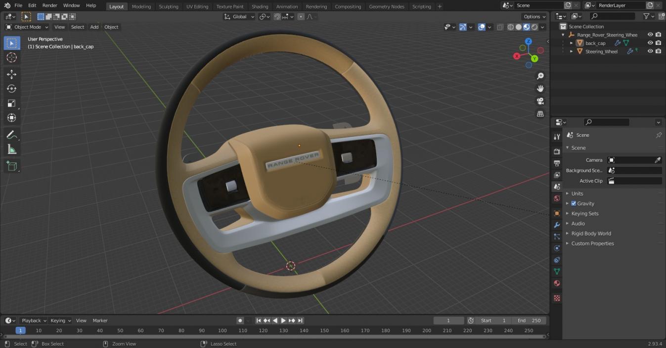 3D Range Rover Steering Wheel