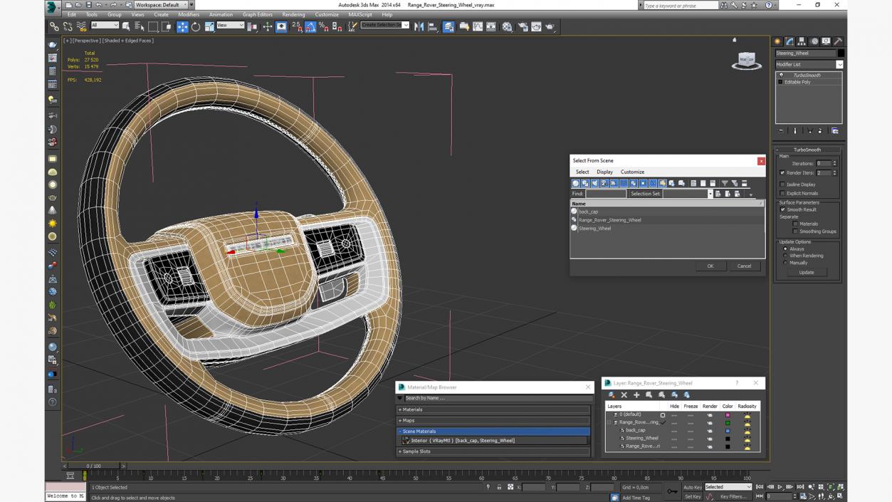 3D Range Rover Steering Wheel