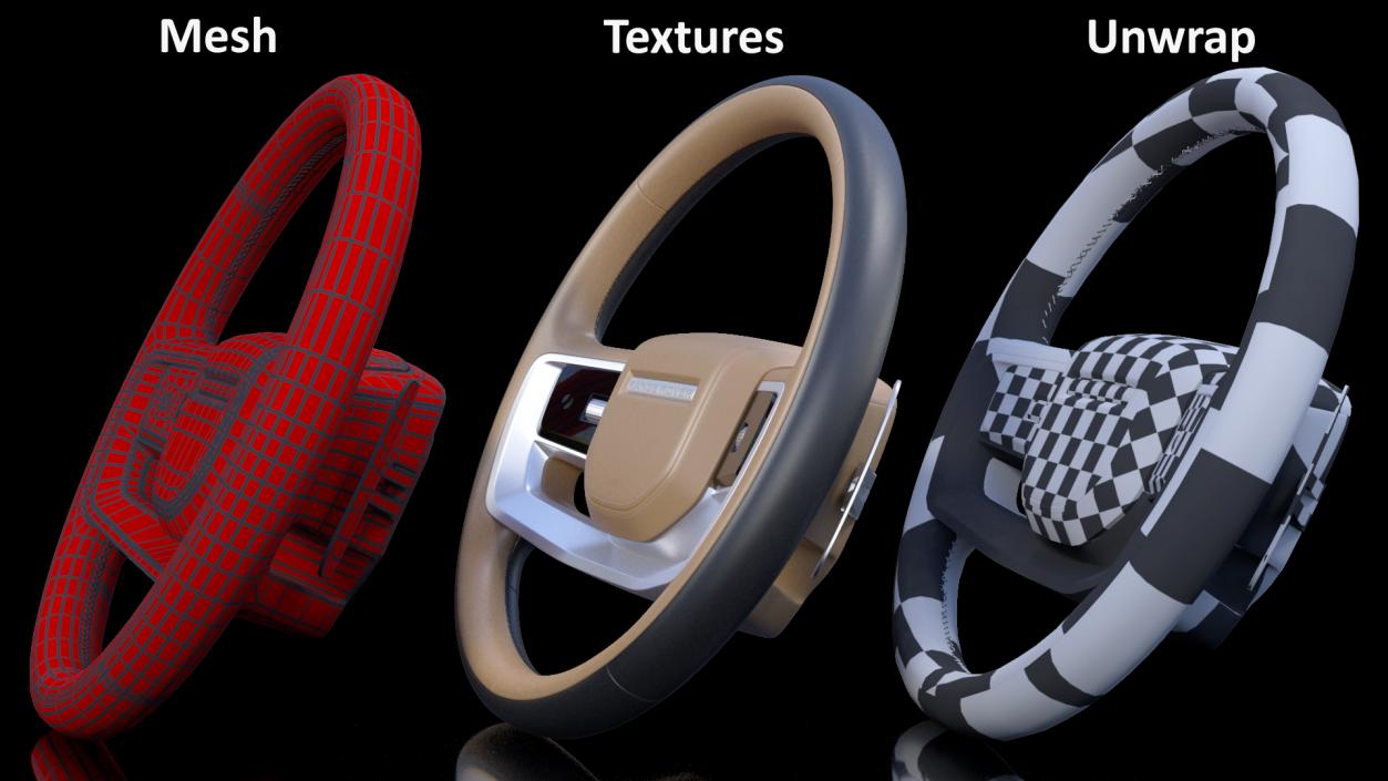 3D Range Rover Steering Wheel